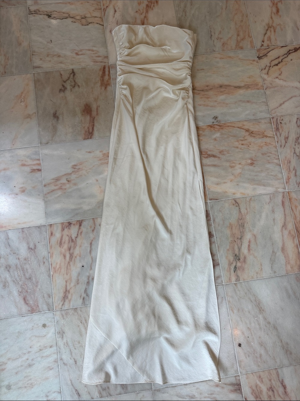 Bec and Bridge Strapless Ivory Maxi Dress